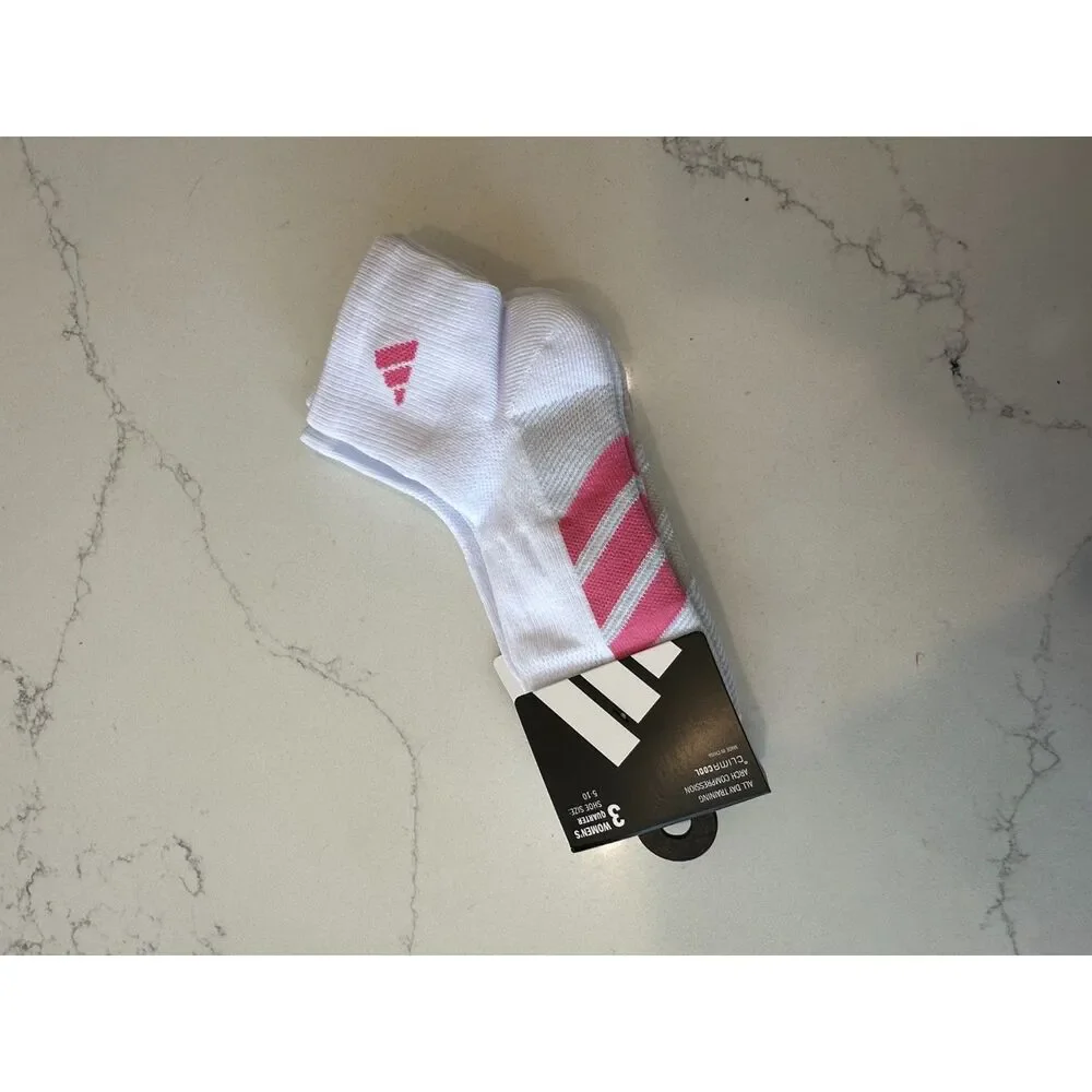 NWT Adidas All Day Training Quarter Socks 3 Pack
